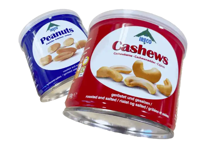 Metal Tins Cashews and Peanuts